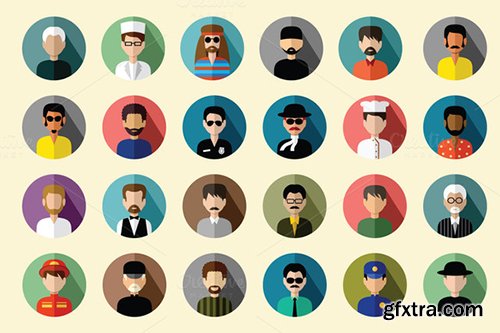 CM Flat round icons with people 307570