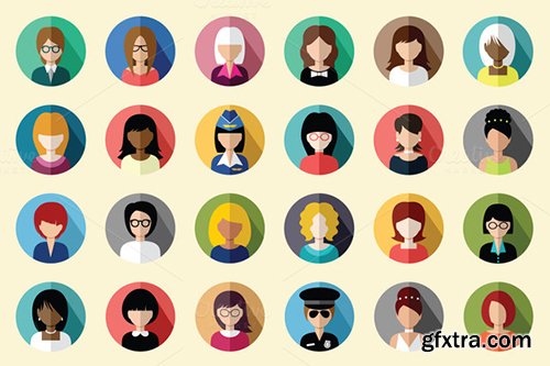 CM Flat round icons with people 307570