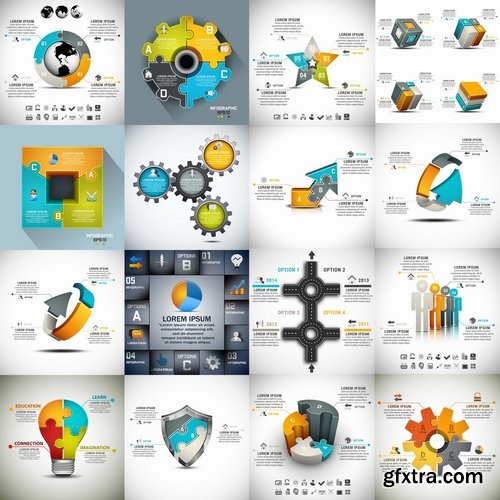 Collection of vector image conceptual business infographics #4-25 Eps