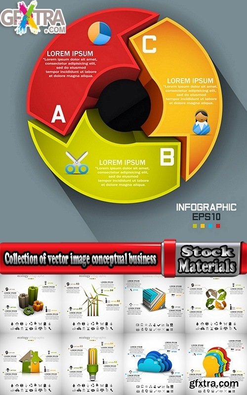 Collection of vector image conceptual business infographics #4-25 Eps