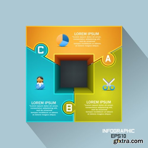 Collection of vector image conceptual business infographics #4-25 Eps