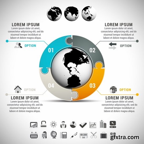 Collection of vector image conceptual business infographics #4-25 Eps