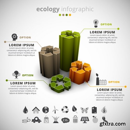 Collection of vector image conceptual business infographics #4-25 Eps