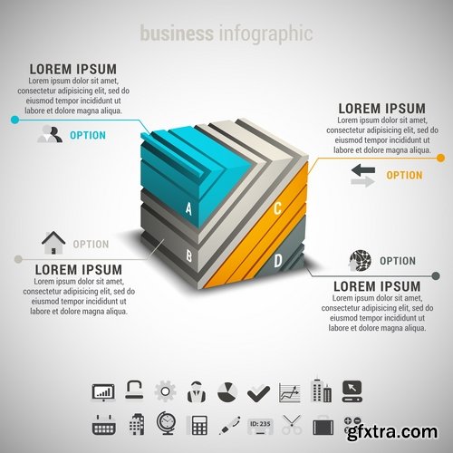 Collection of vector image conceptual business infographics #4-25 Eps