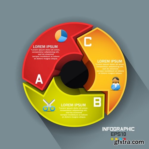 Collection of vector image conceptual business infographics #4-25 Eps