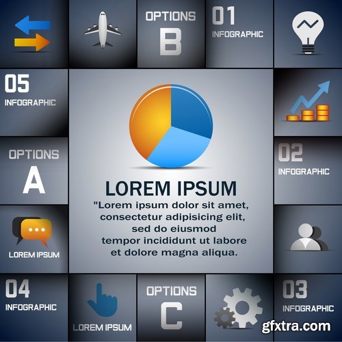 Collection of vector image conceptual business infographics #4-25 Eps