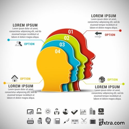 Collection of vector image conceptual business infographics #4-25 Eps