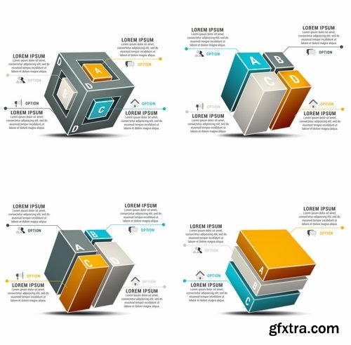 Collection of vector image conceptual business infographics #4-25 Eps