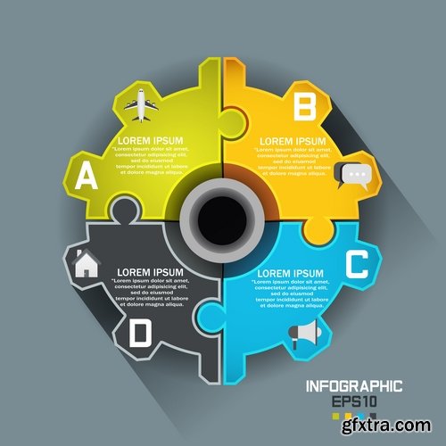 Collection of vector image conceptual business infographics #4-25 Eps