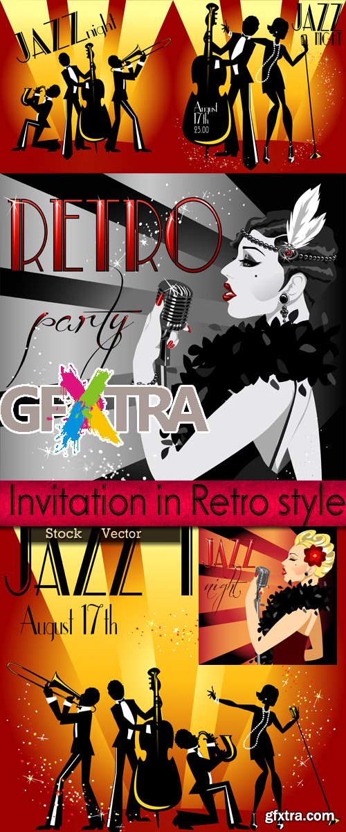 Invitation in retro style in Vector