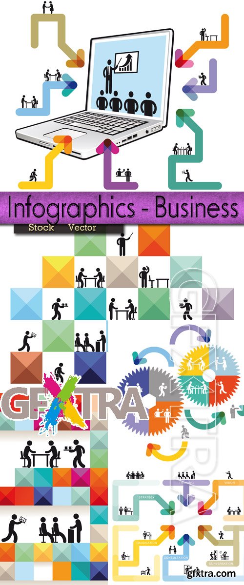 Business and cooperation at office - Infographics in Vector