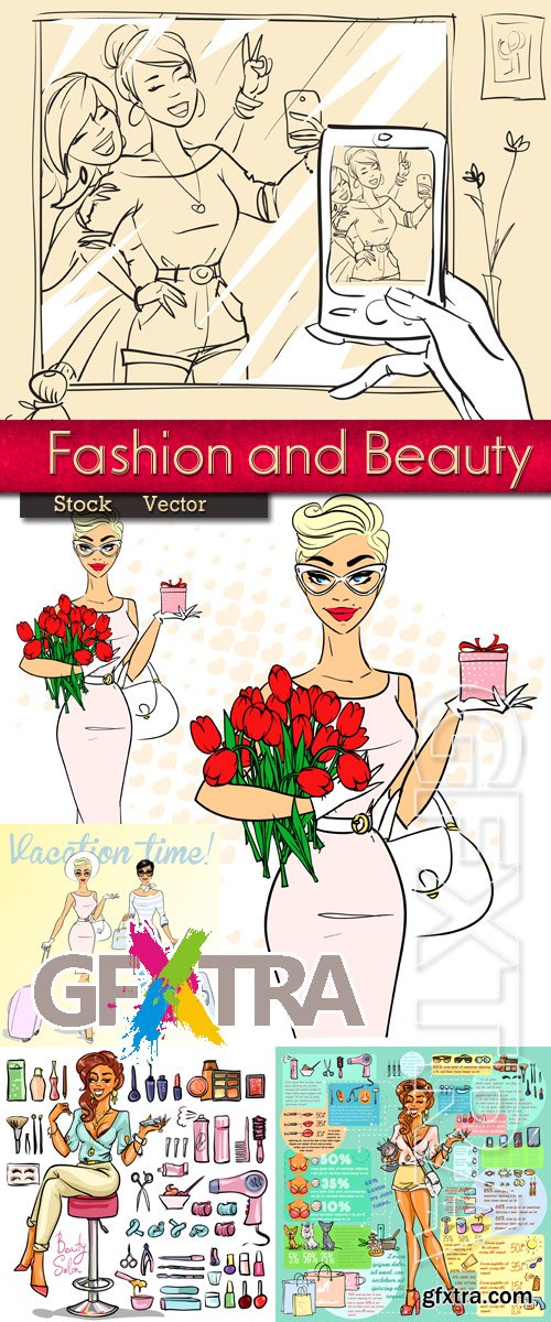 Fashion and beauty in Vector