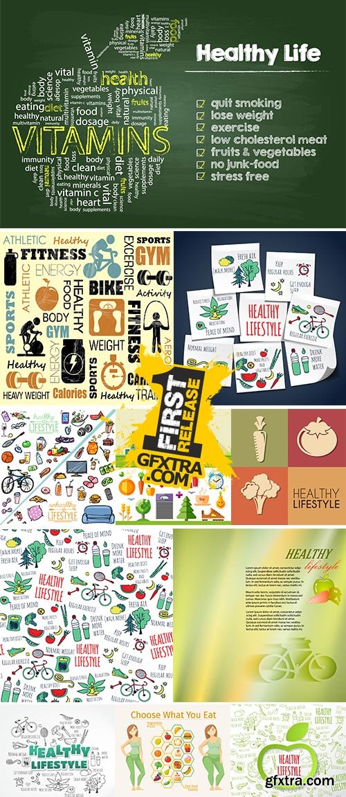 Stock Healthy lifestyle concept vector