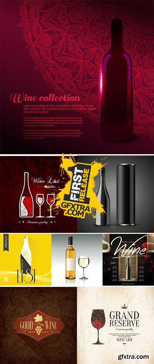 Stock Wine list design vectors, Wine Branding vector