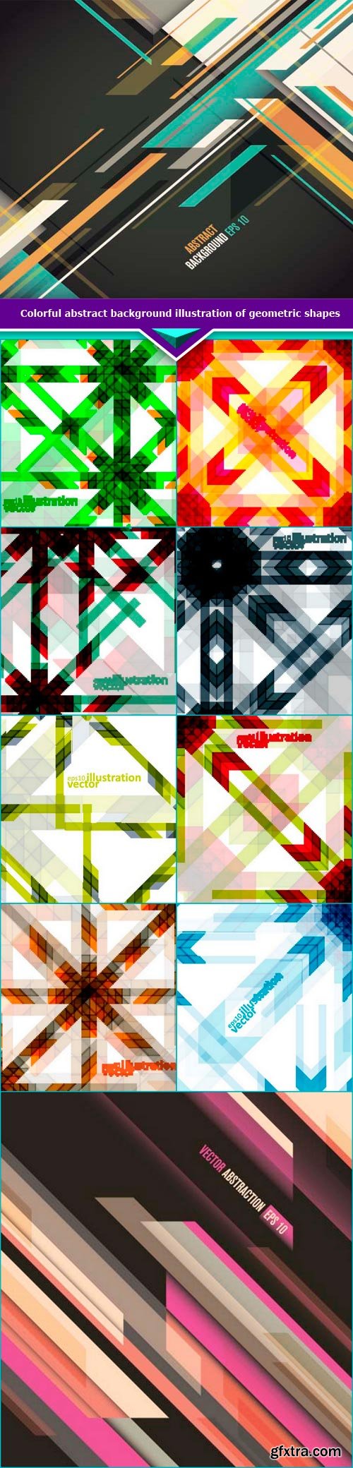 Colorful abstract vector background illustration of geometric shapes 10x EPS