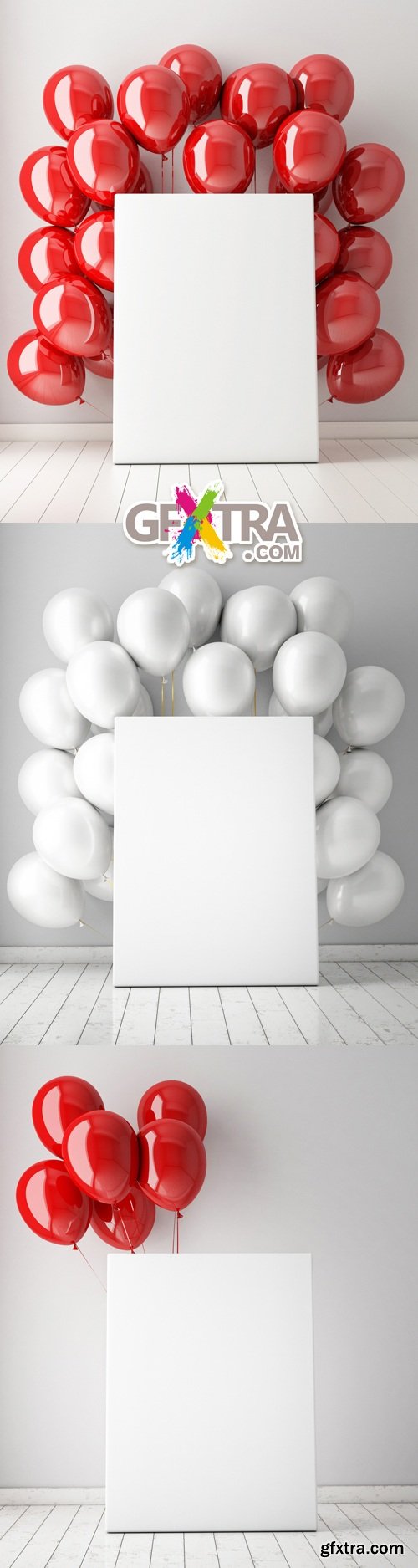 Stock Photo - Red & White Festive Balloons