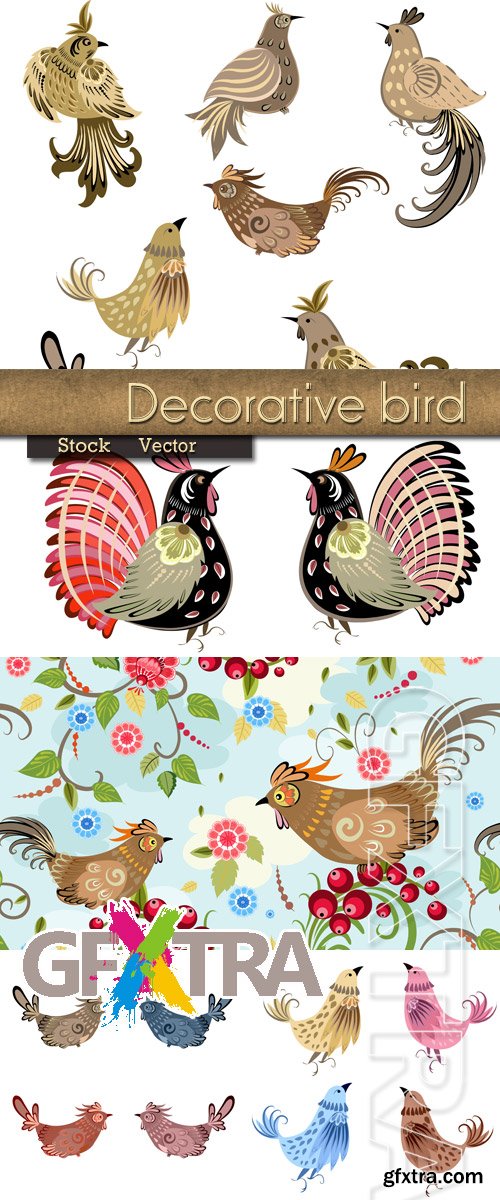 Decorative birdies in Vector