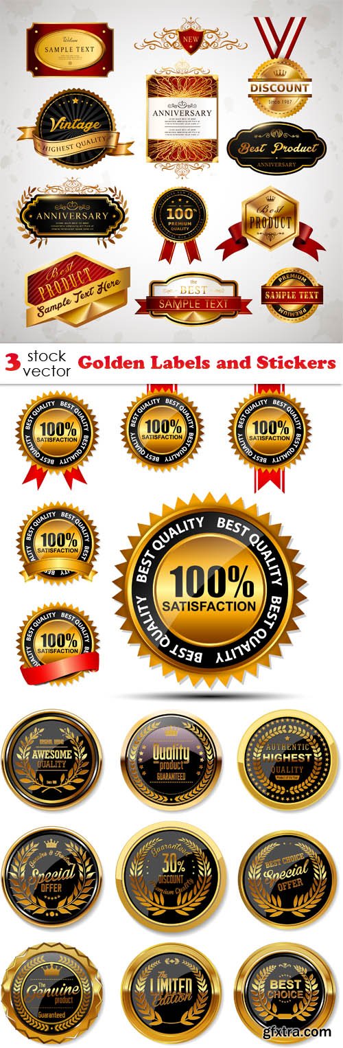 Vectors - Golden Labels and Stickers