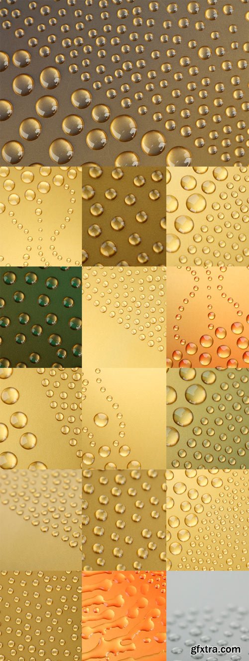 Water drops backgrounds with a gleam