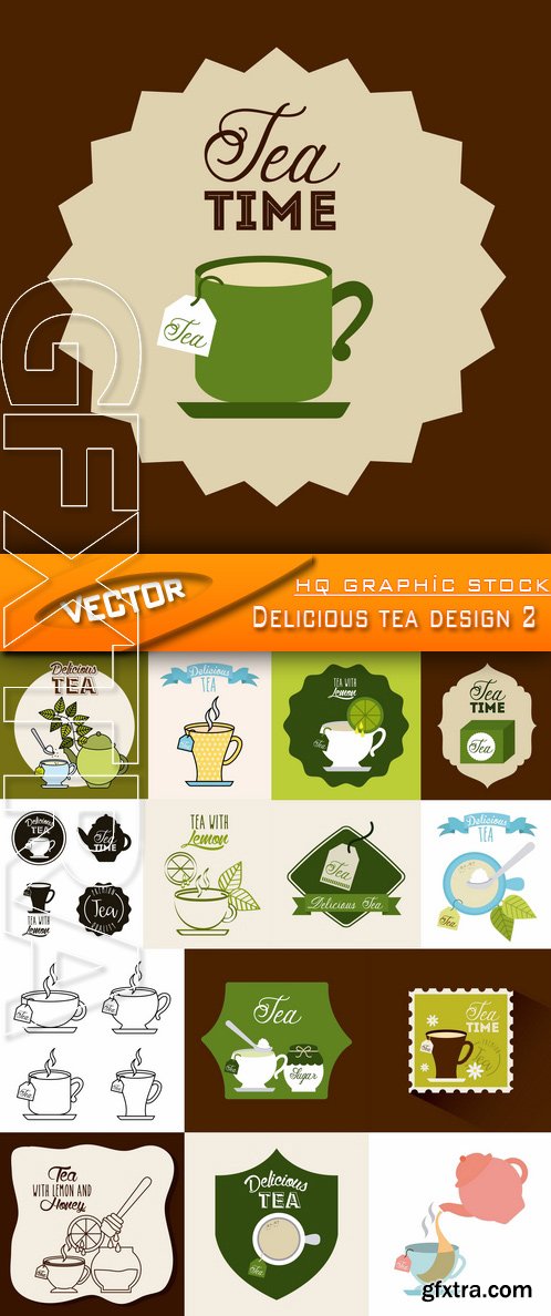 Stock Vector - Delicious tea design 2