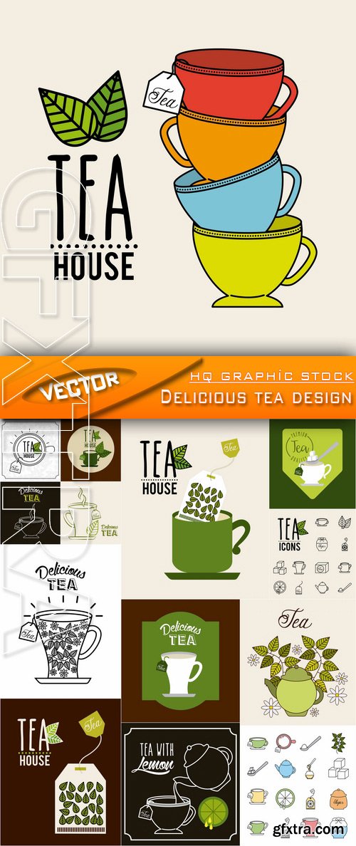 Stock Vector - Delicious tea design