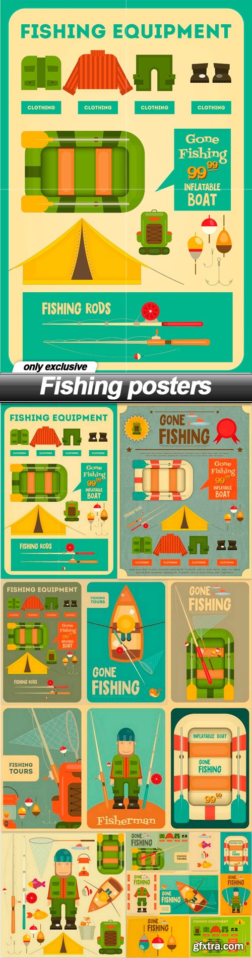 Fishing posters - 5 EPS