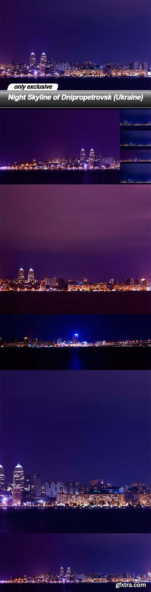 Night Skyline of Dnipropetrovsk (Ukraine) -  9 UHQ JPEG