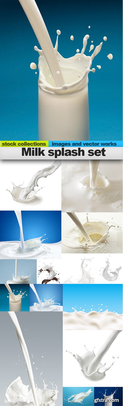 Milk splash set, 15 x UHQ JPEG