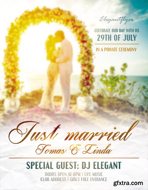 Wedding Event Flyer PSD Template + Facebook Cover