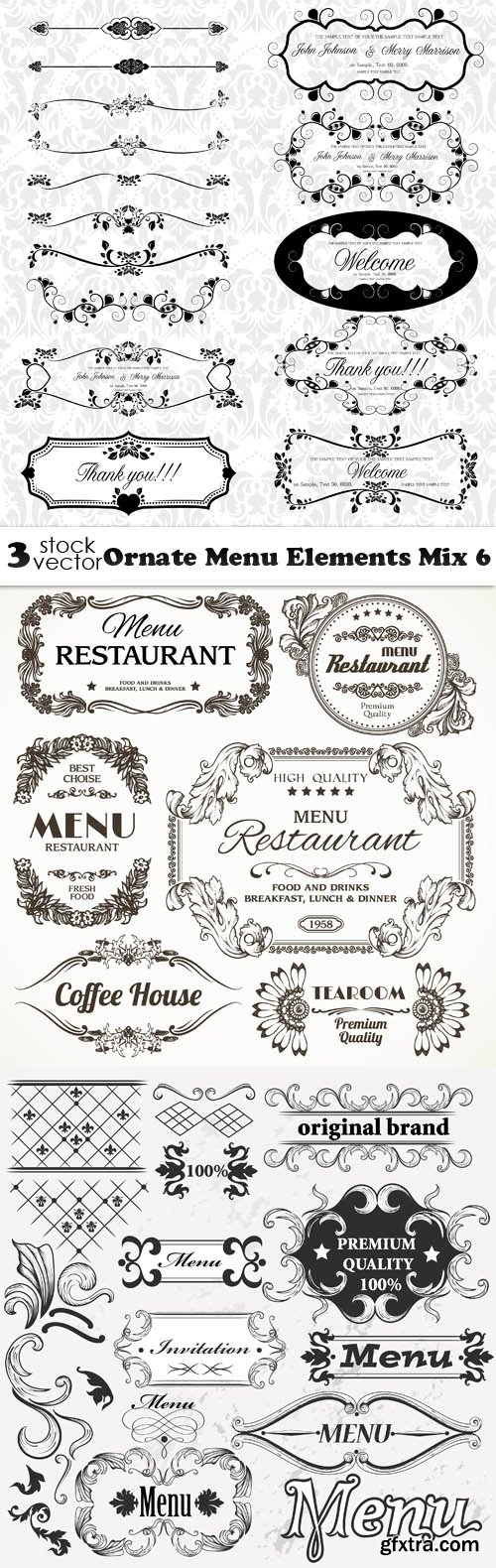 Vectors - Ornate Menu Elements Mix 6