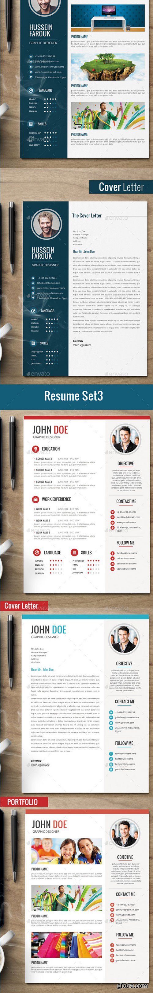 GraphicRiver - 11481340 Cv Bundle ( 3 Resume Sets )