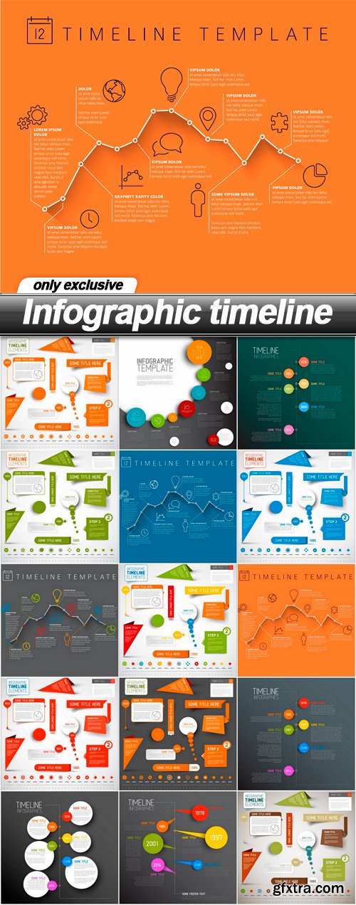 Infographic timeline - 15 EPS