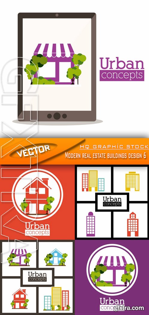 Stock Vector - Modern real estate buildings design 6