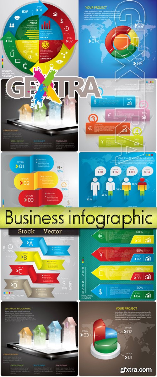 Infographics - Business and 3D color shooters