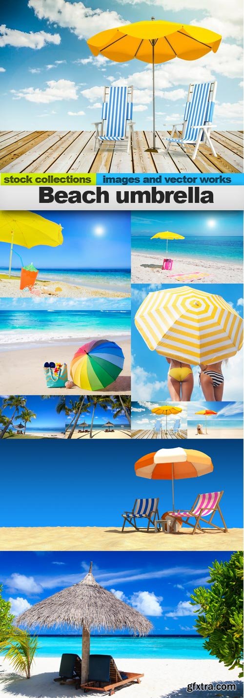 Beach umbrella, 10 x UHQ JPEG