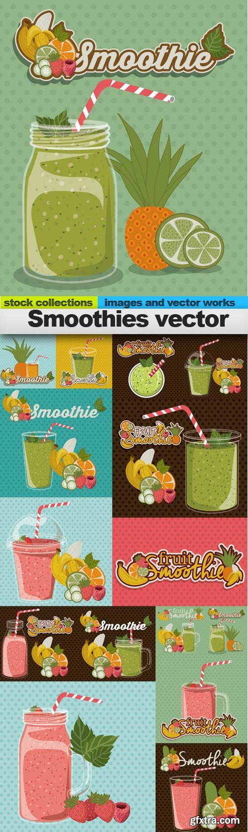 Smoothies vector, 15 x EPS