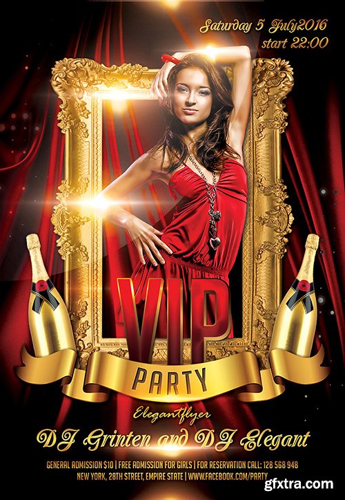 VIP party Flyer PSD Template + Facebook Cover