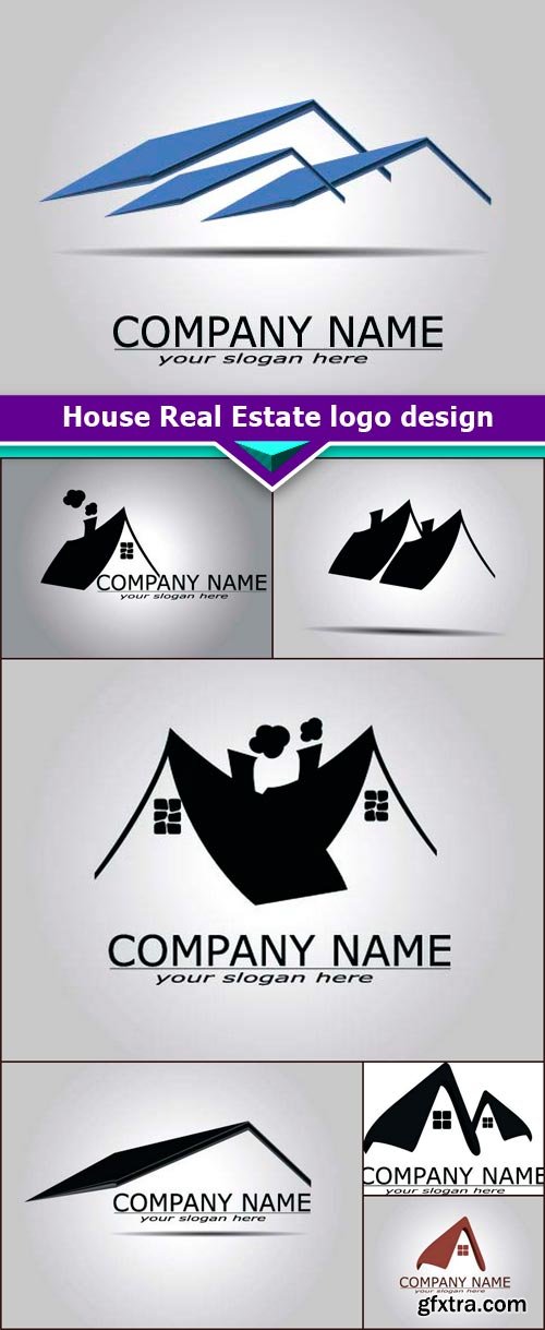 House Real Estate logo design 7x EPS