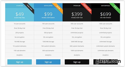 DevelopGo - Stylish CSS Pricing Tables