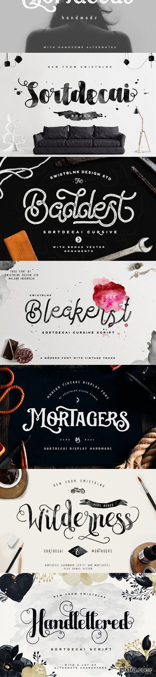 CM - Sortdecai Font Family & Bonus 314232