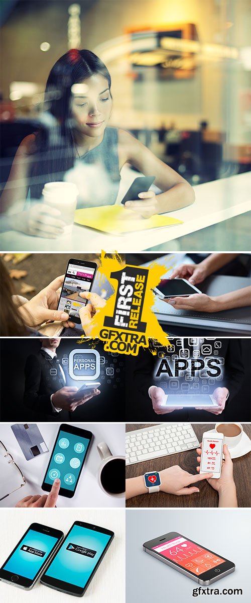 Stock Images - Personal apps on virtual screen, Internet concept, Business concept