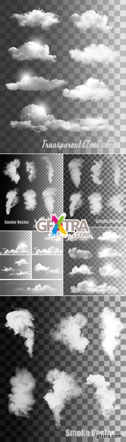 Clouds & Smoke Transparent Vector