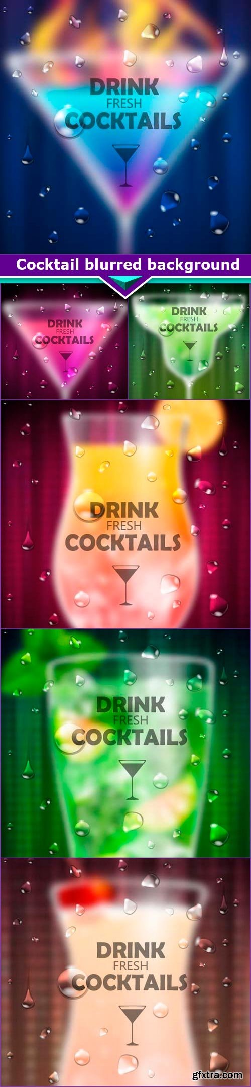 Cocktail blurred background 6x EPS