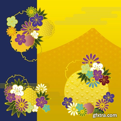 Collection of vector floral background picture ornament calligraphic elements #3-25 Eps