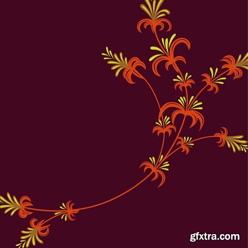 Collection of vector floral background picture ornament calligraphic elements #3-25 Eps