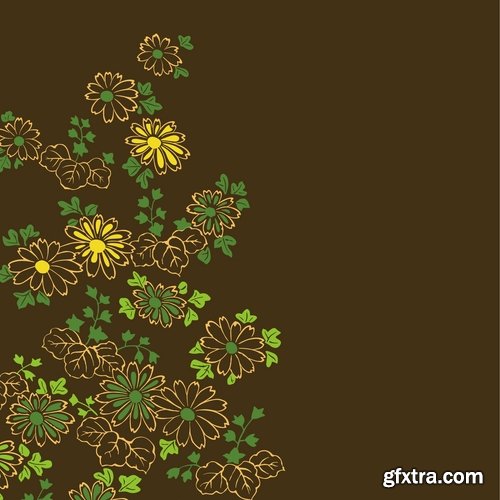 Collection of vector floral background picture ornament calligraphic elements #3-25 Eps