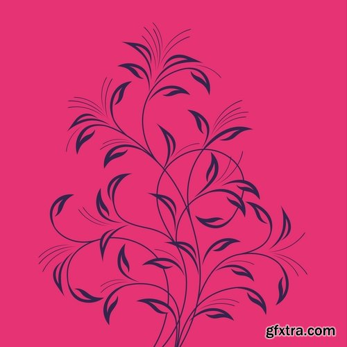 Collection of vector floral background picture ornament calligraphic elements #3-25 Eps