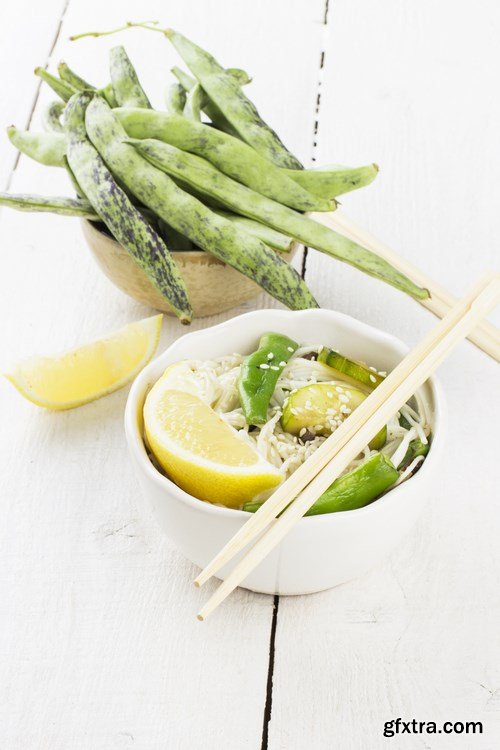 Asian noodles,green beans - 5 UHQ JPEG