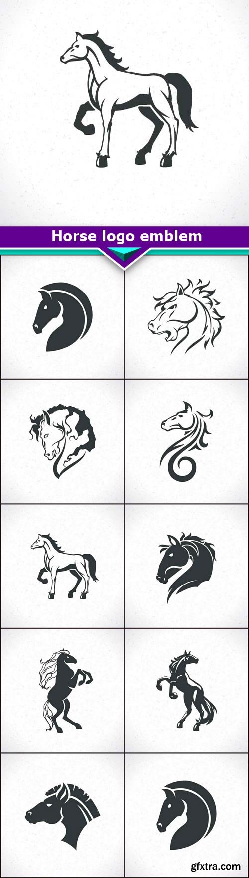 Horse logo emblem 9x EPS