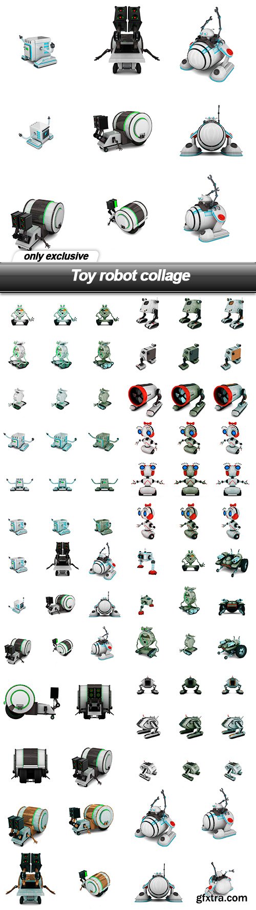 Toy robot collage - 10 UHQ JPEG